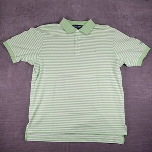 Polo Golf Ralph Lauren Striped Pima Cotton Skull‎ Bulls Bay Logo Polo Shirt L